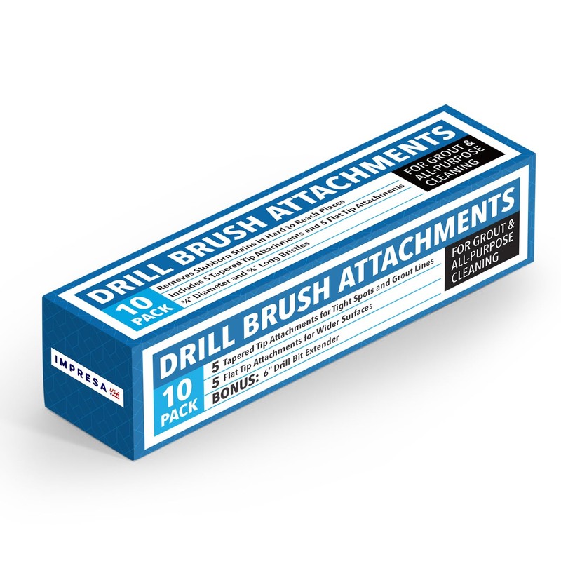 Impresa Drill Brush Attachment Set - Pack of 10, 5
