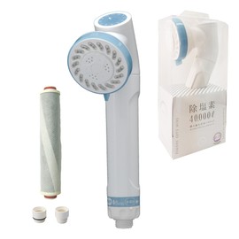 MIZSEI JS211-B Shower Head Water Purification [Residual Chlorine Red Rust Removal, JOWER Blue] Recommended by the Atopy Association, Chlorine Removal, Activated Carbon, Naturally Gentle on the Skin,