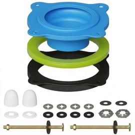 Wax Ring Kit for Toilet Installation - Elastic Rebound Wax-Free Gasket, Reusable Toilet Seal Ring Stops Leaks & Odors, Fits Uneven Floors - No Wax Rubber DIY Kit for 3"/4" Drain, Ideal for Homeowners