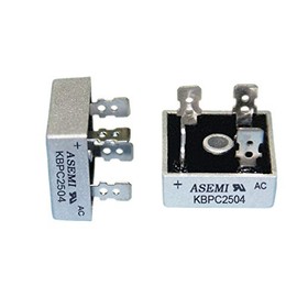 ASEMI (Pack of 2pcs) KBPC2504 Through Hole Square Rectifier Bridge Diode 400v 25amp …