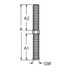 Set of 4 Threaded Bolts Stainless Steel A4 Right Left