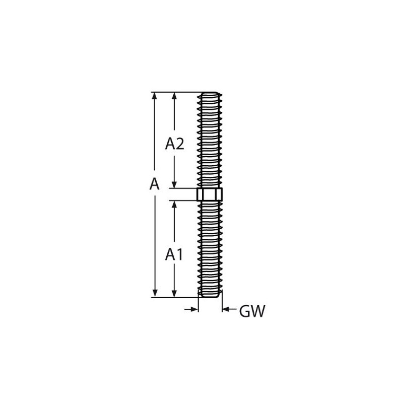 Set of 4 Threaded Bolts Stainless Steel A4 Right Left