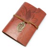 Vintage Red Brown PU Leather Cover Loose Leaf Blank Notebook