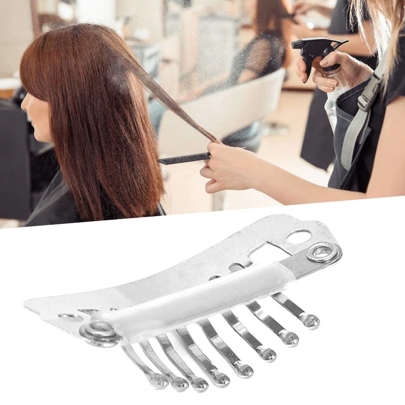 50pcs Hair Extension Clips Set Stainless Steel DIY 8 Teeth