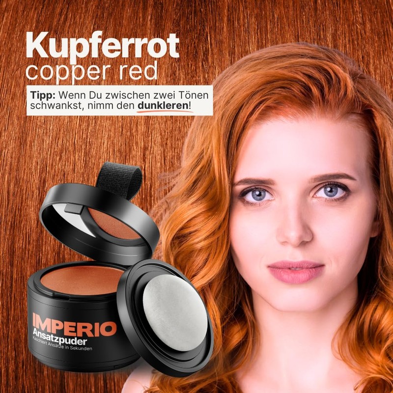 IMPERIO Root Touch-Up Powder, Hair Concealer, for Hair Thickening, for