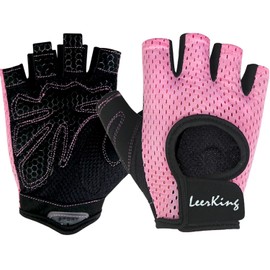 Clicks Training Gloves, Pole Dancing Gloves, Cycling Gloves, Fitness Gloves, Sports Gloves, Without Wrist, for Men and Women, pink, s