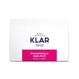 Klar Seifen Nourishing Soap Peony & Basil 135 g, Palm Oil Free, Suitable for Sensitive to Dry Skin, Soap 10998