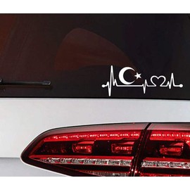 Turkey Sticker Turkey Flag Car Sticker Heartbeat Turkey Flag Tattoo