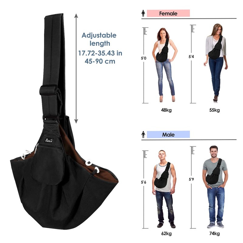 Lukovee Pet Sling, Hand Free Dog Sling Carrier Adjustable Padded