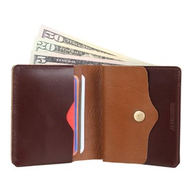 Wallets for Men, Genuine Leather Mens Wallet, Front Pocket Wallet, Slim Bifold Wallet, Bifold Purse, Wallet for Men, Stylish Design Wallet Dual Colour – Brown/Tan