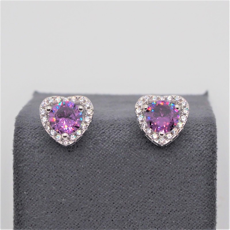 Bellitia Jewelry Heart-shaped Earrings, Women's Cute 1ct Emerald Amethyst Citrine
