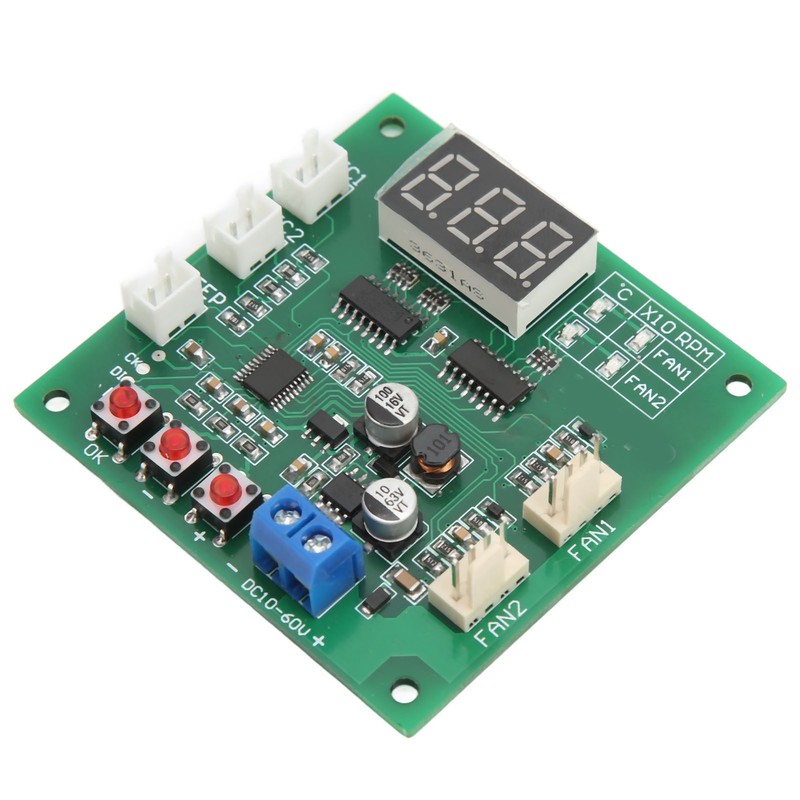DC10‑60V 2 Channel 4 Wire Fan PWM Temperature Speed Controller