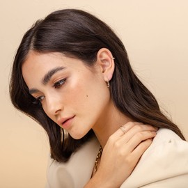 PAVOI 14K Yellow Gold Plated 925 Sterling Silver Post Huggie With Dangle | Small Hoop Earrings With Posts For Women | Trendy Star Dangle Hoop Earrings | Huggie Earrings