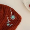 Vavhoo Boho Opal Sun and Moon Drop Dangle Earrings Moonstone