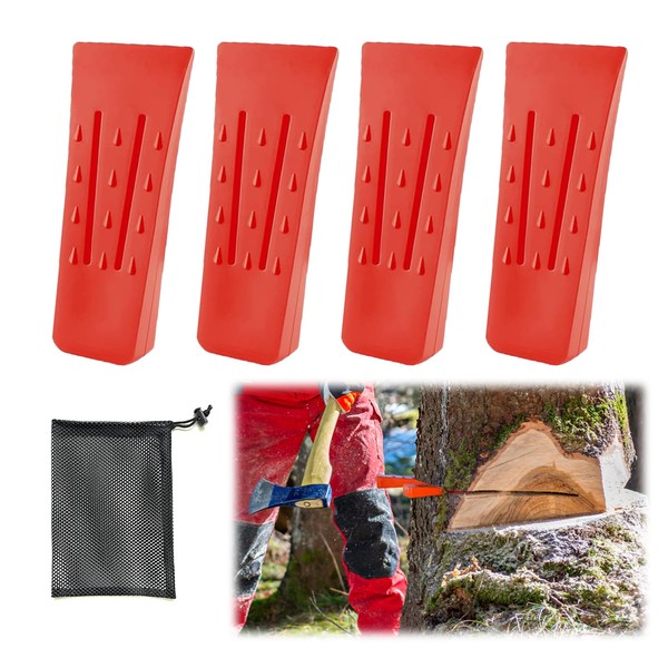 TAMUNI 4 Pack Tree Felling Wedges Kit - Professional Chainsaw