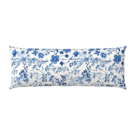 Vintage Blue Floral Plants Body Pillowcase - 20x54 Long Pillowcase Soft and Cozy Body Pillow Covers with Hidden Zipper, Ideal for Night Sweats