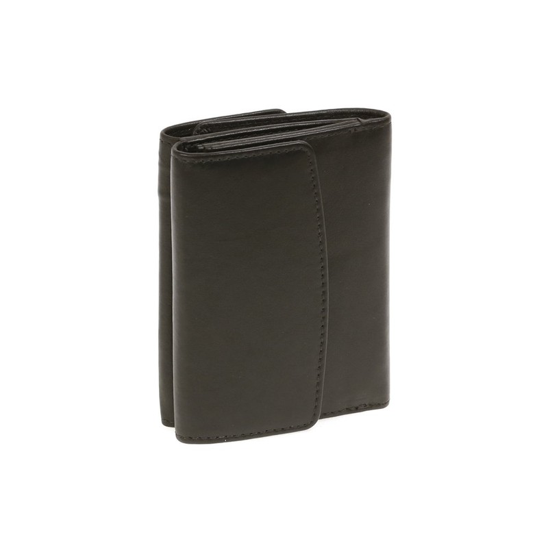 LEAS Opa Wallet with Large Coin Chute Real Leather Black