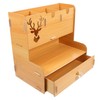 CAXUSD Wooden Desktop Organizer Compact Pen Holder Storage for Office