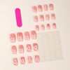 Square Press on Nails Medium Fake Nails with Design Pink
