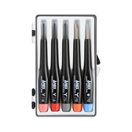 ANEX No.3475-S2 Special Precision Screwdrivers, 5-Piece Set, Tri-Wing, 5-Pointed Star, Case Included