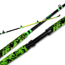 Fiblink Catfish Fishing Rods 10' Green Catfish Rod 2 Piece Portable Travel Catfishing Rod Fishing Cat Casting Rod with Camo Eva Handle,Extra Heavy