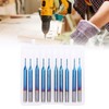 10Pcs 2‑Flute Router Bit Blue Coated Spiral Ball End Mill