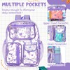 Silkfly 3 Pcs Clear Backpack Transparent PVC Clear Bookbag with