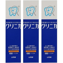 Set of 3 / Clinica Toothpaste, 1.1 oz (30 g), Mild Mint Toothpaste, High Adhesion, Fluorine Prescription, Cavities, Portable, Travel, Mini Size [Quasi-Drug]