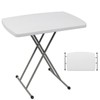 Kcelarec White Adjustable Folding Table, HDPE, 30 x 19.7 x