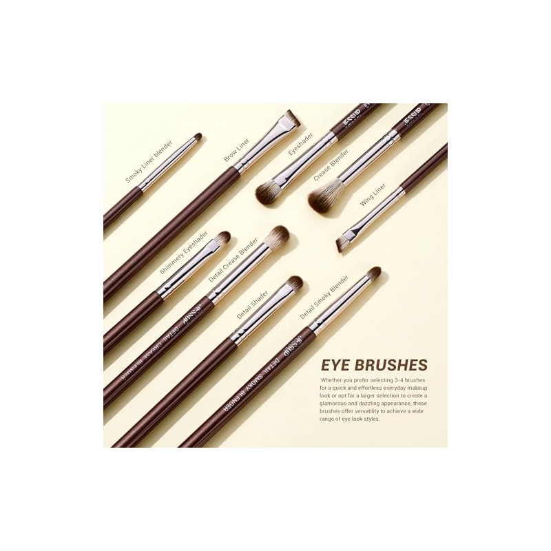 Jessup Brochas de Maquillaje para Base, Contorno, Sombras y Delineado