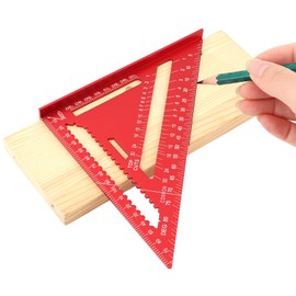 Carpenter Square 7 Inch Metal Squares Ruler Aluminum Alloy - Red