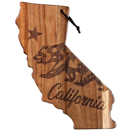 Totally Bamboo Rock & Branch Origins Series California State Shaped Cutting Board and Charcuterie Serving Tray, Includes Hang Tie for Wall Display