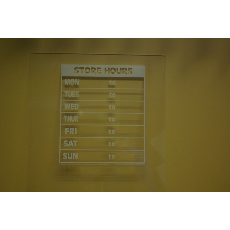 Clear Window Cling - Store Open Hours - Sign Kit