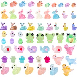 ZcrPrn 60 PCS Mini Resin Animals, Mixed Tiny Plastic Animal Figures for Fairy Garden, Dollhouse, Aquarium Decor, Mini Figures Craft Projects Suitable for Home And Office Decoration