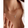 U7 Mom Cross Necklace,Dainty Cross Necklace for Women, Mom Necklace