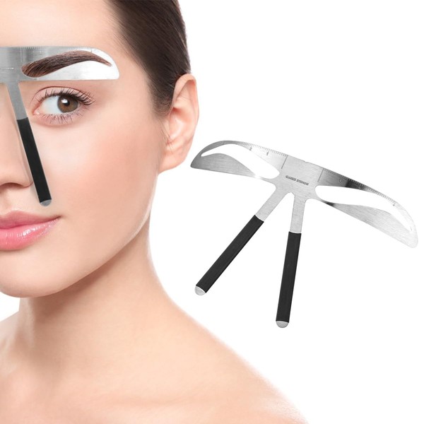 UPIQNG Eyebrow Ruler Three-point Positioning Eyebrow Stencil Stainless Steel Eyebrow