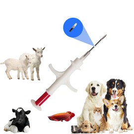 Universal Pet Microchip, 134.2kHz ISO11784/5 FDX-B Pet ID Tags, 512Bit RFID Microchip Implant Kit for The Management and Tracking of Animals (2.12 * 12-20PCS) (red)