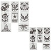 Felimoa 16 Piece Set of 8 Stencil Sheets US Army