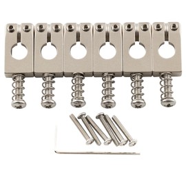 Musiclily Ultra 10.5mm Full Solid Brass PRS Style Tremolo Bridge Saddles for Strat Style Electric Guitar, Nickel (Set of 6)