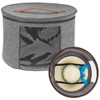 Fxvhojq Hat Box - Gray Felt Hat Storage Container Round