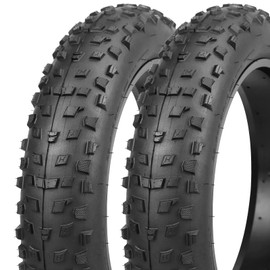 MAKELEN 2 Pack 20x4 (98-406) All-Terrain Bike Tires Heavy Duty, Large Knobby Tread for Electric Bikes, Beach Cruisers Snow Bikes for Gravel Mountain Rocky Trails (Black (2 Tires&2 Tubes), 20 * 4")