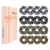 Mirlern 16-Piece Velvet Scrunchies for Women & Girls, No Damage Elastic Big Hair Ties Cute Soft Ponytail Holders Hair Bands for Thin Thick Hair Accessories (Leopard Print-B)