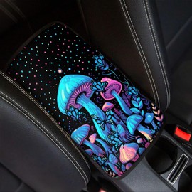 UNICEU Trippy Mushroom Car Accessories Car Center Console Armrest Cover Auto Interior Decor Neoprene Armrest Box Protector Cover Pad, Universal