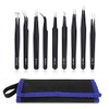 kaverme 9PCS Precision Tweezers Set, Upgraded Anti-Static Stainless Steel