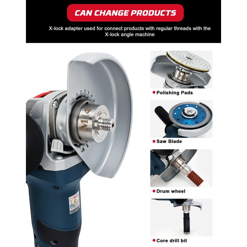 Casaverde M14 XLock Adapter for Angle Grinder Cutting Blade,Core Dirll