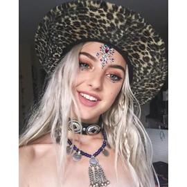 Women Face Stickers Jewels,6 Pcs Face Jewels Stick On,Rave face stickers jewel,Temporary Tattoo Face Eyebrow Body Stickers for Makeup,Festival Holiday,Costumes (A-Face Stickers)