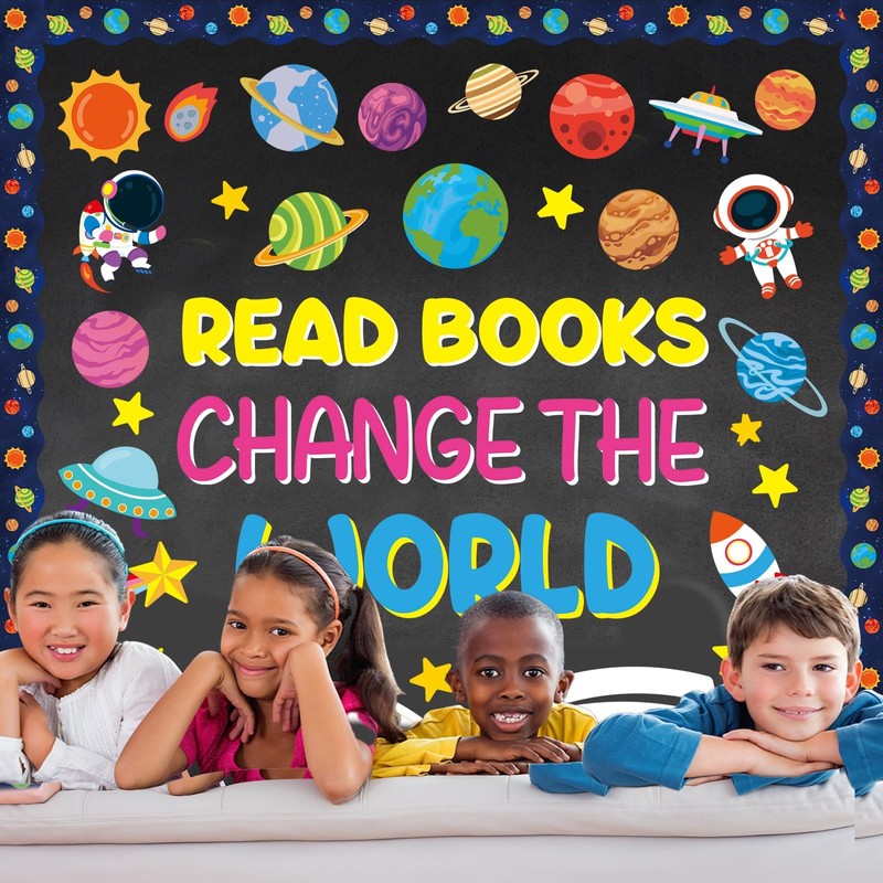 Outer Space Bulletin Board Set Read Books Change The World
