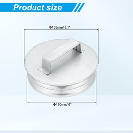 PATIKIL 6 Inch Metal Tee Cap with Handle, Galvanized Steel Duct End Cap Dry Vent Cover Ducting Sealing Tee Plug for HVAC Systems Indoor and Outdoor Use