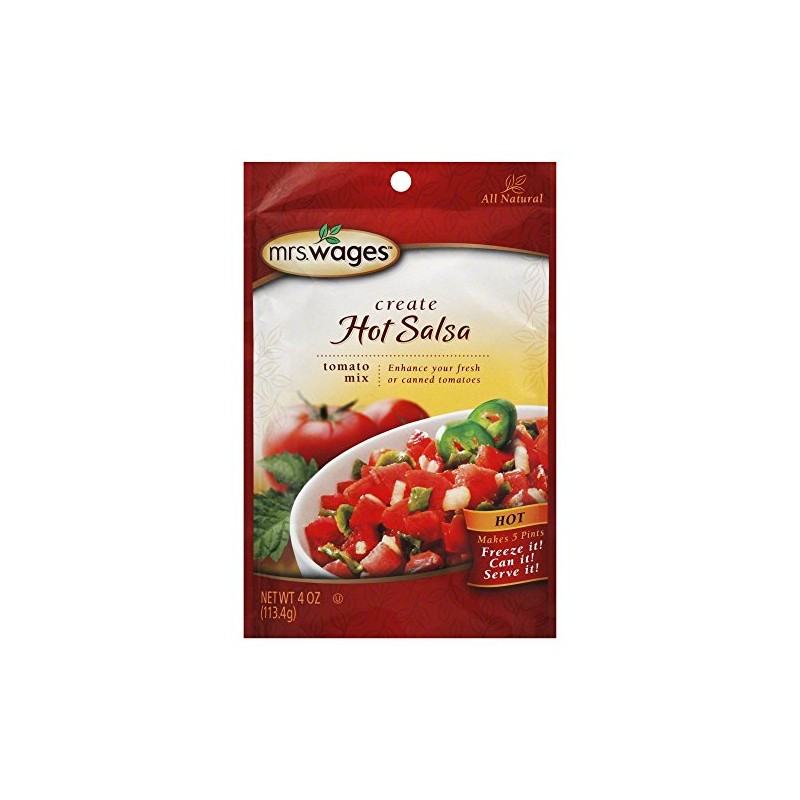 Mrs. Wages Hot Salsa Tomato & Canning Mix, 4-oz (Pack