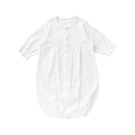 Cream De Coco Yoke Switching Two-Way Alls, 2-Way Crotch Snap Replacement, Newborn, Baby, Made in Japan, 19.7 - 27.6 inches (50 - 70 cm), white (off-white)